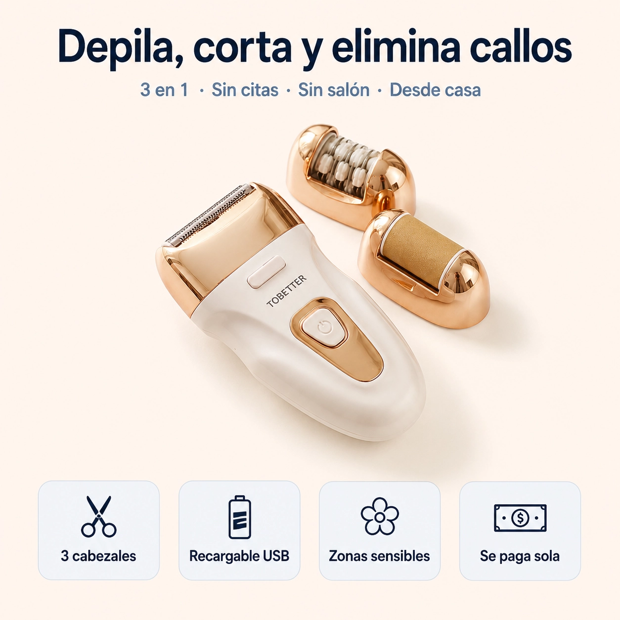 Depiladora Corporal Pro 3 en 1 TOBETTER - Imagen 7