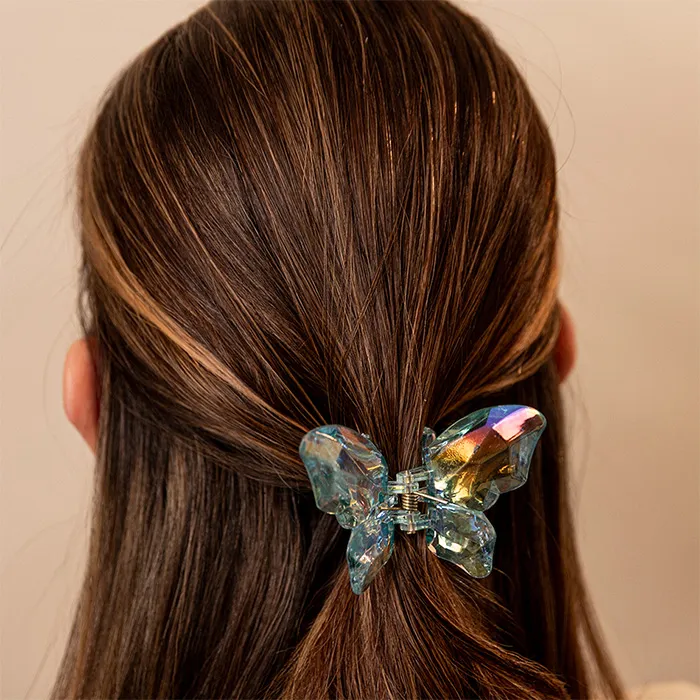 Hair Clip Medium Butterfly Azul