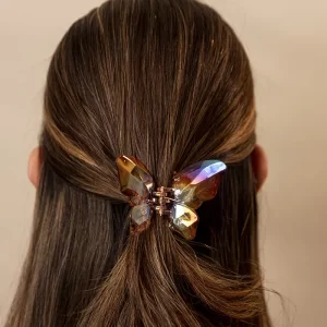 Hair Clip Medium Butterfly Oro Rosa
