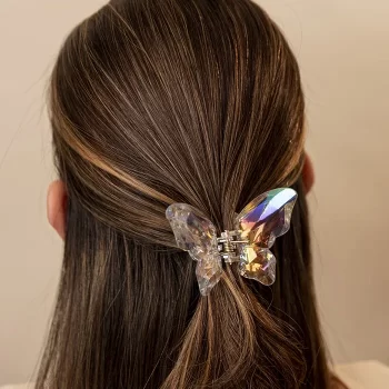 Hair Clip Medium Butterfly Transparente
