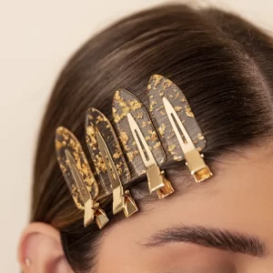 Hair Pins Golden Sparkles