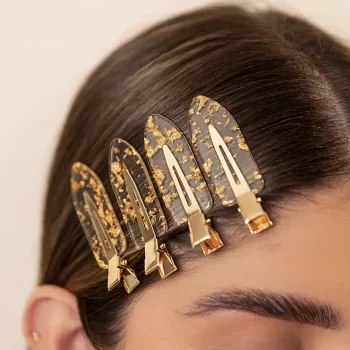 Hair Pins Golden Sparkles