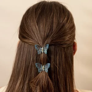 Duo Ganchos de Mini Mariposas Azul