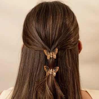 Duo Ganchos de Mini Mariposas Caramelo