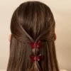 Duo Ganchos de Mini Mariposas Rojo