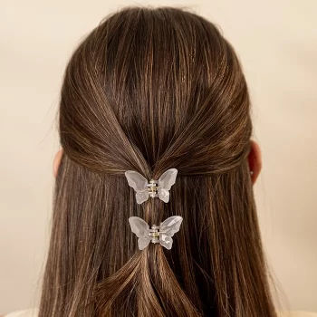 Duo Ganchos de Mini Mariposas Transparente
