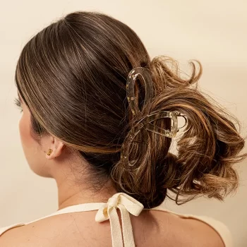 Hair Clip Crossed Transparente Amarillo