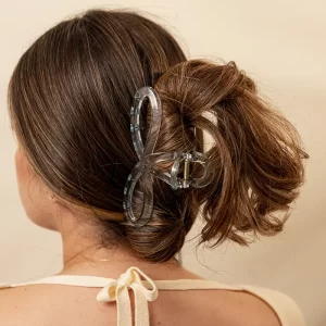 Hair Clip Crossed Transparente Azul