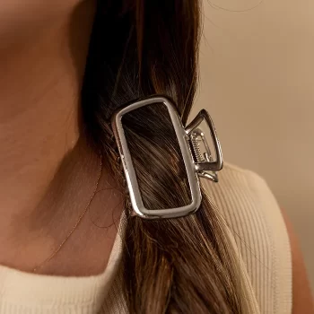 Hair Clip Emma Metálico Plateado