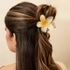Hair Clip Flor Hawaiana Amarillo