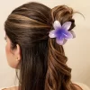 Hair Clip Flor Hawaiana Morado