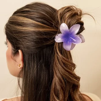 Hair Clip Flor Hawaiana Morado