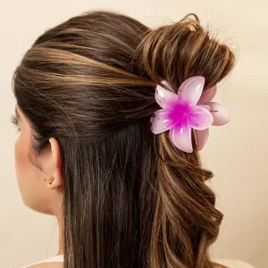 Hair Clip Flor Hawaiana Rosa