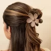 Hair Clip Flor Tierra Café
