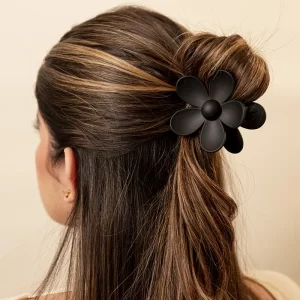 Hair Clip Flor Tierra Negro