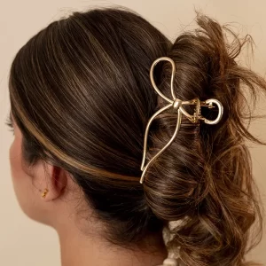 Hair Clip Golden Bow