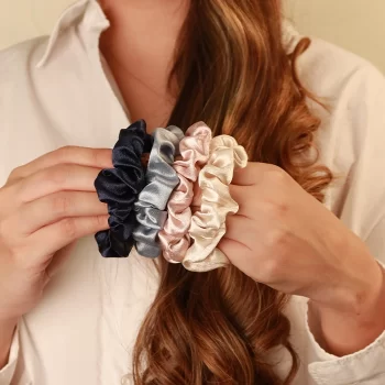 Satin Glow Scrunchies – Soft Neutrals S